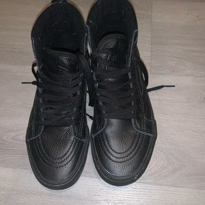 Leather high top vans old skool